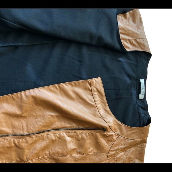 zozo Faux Leather Sweater Jacket EUC - Picture 8 of 8